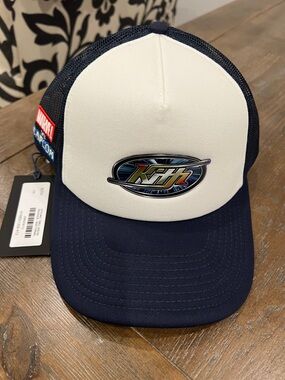 Kith Navy and White Trucker Hat with Holographic Patch
